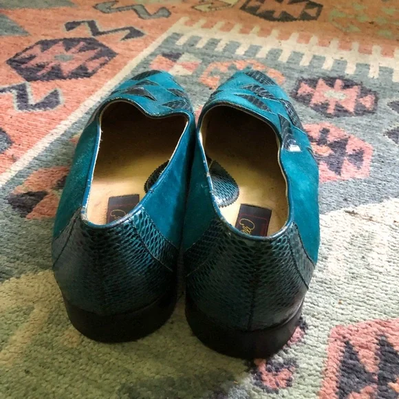Vintage Leather Snakeskin Loafers - Picture 3 of 12